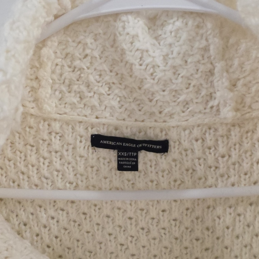 Vintage Y2K American Eagle Outfitters Womens Waffle Knit Cowl Neck Sweater‎ Xxs - Picture 4 of 8